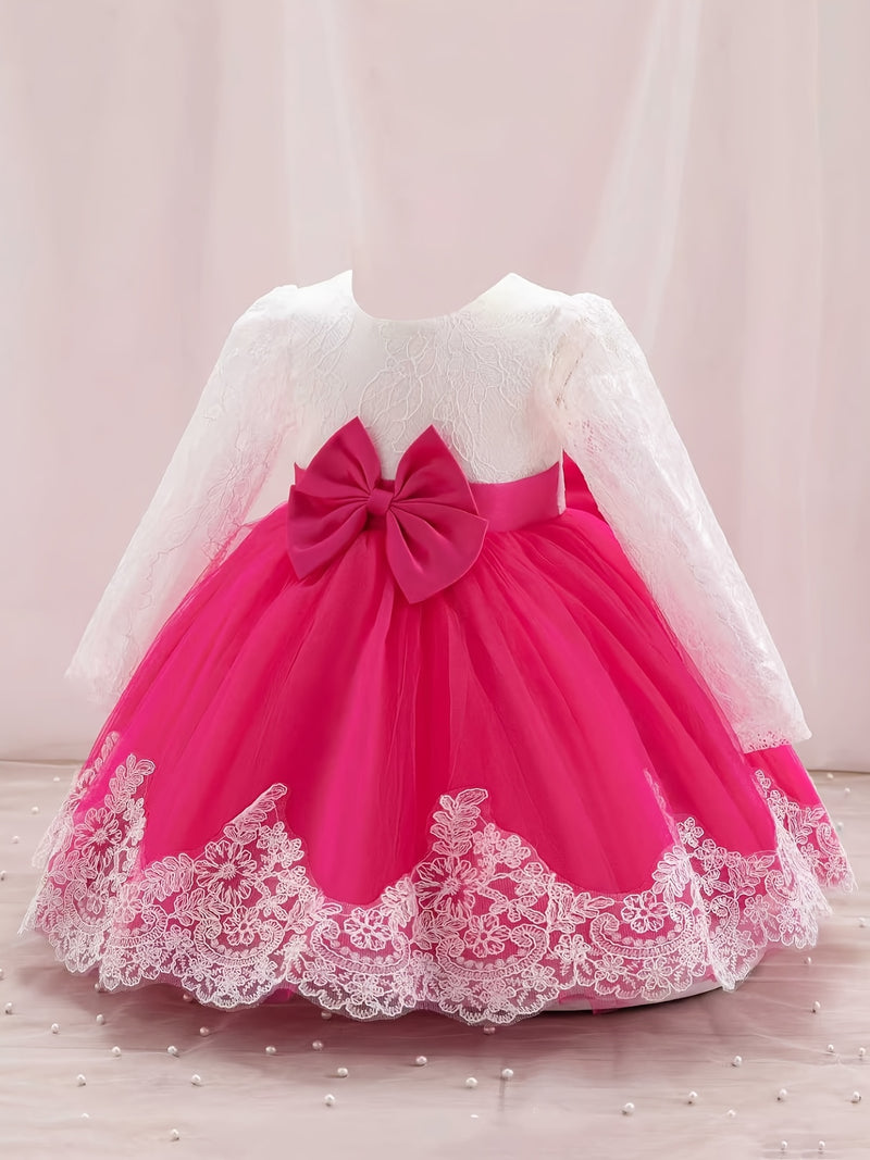 New Bow Children's Dress, Infant & Toddler Christening Gown.