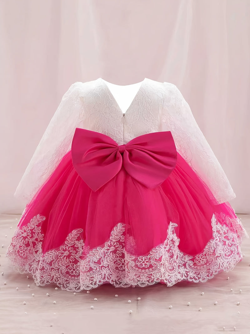 New Bow Children's Dress, Infant & Toddler Christening Gown.