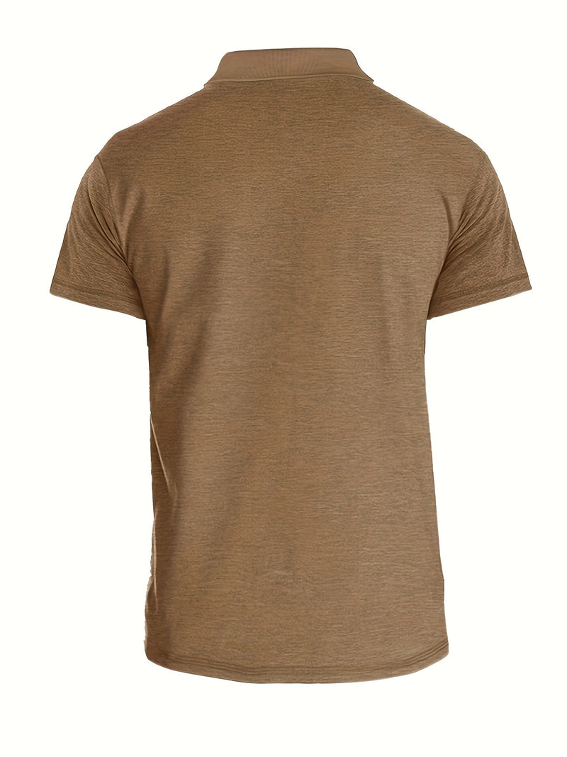 Men's Plaid Collar Pocket T-shirt.