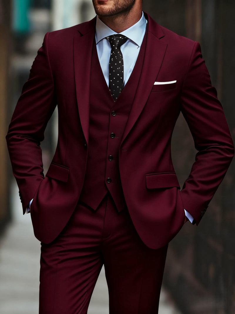 Men's 3pcs Suit Set, Wedding Dress, Vest, Work Uniform.