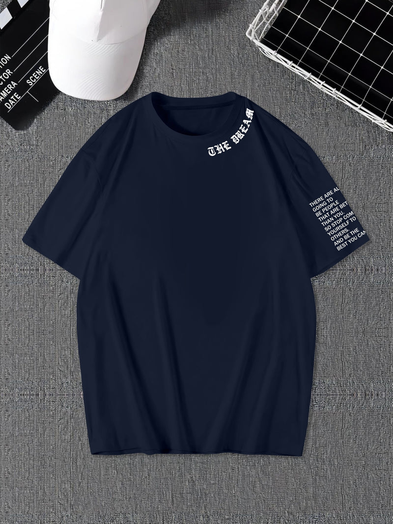 Men's Graphic Print Round Neck Short Sleeve, a Gift for Boyfriends.