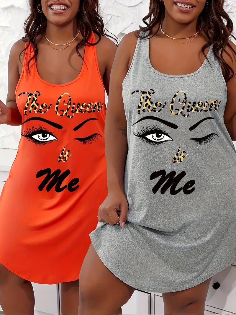 Two-Piece Women's Casual Pajamas, Letter Print.