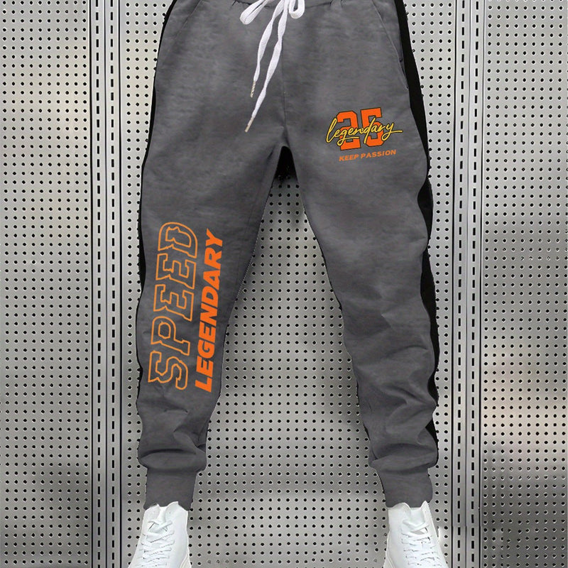 Men’s Athletic Joggers Featuring Printed Stretch Material for Gym And Jogging.