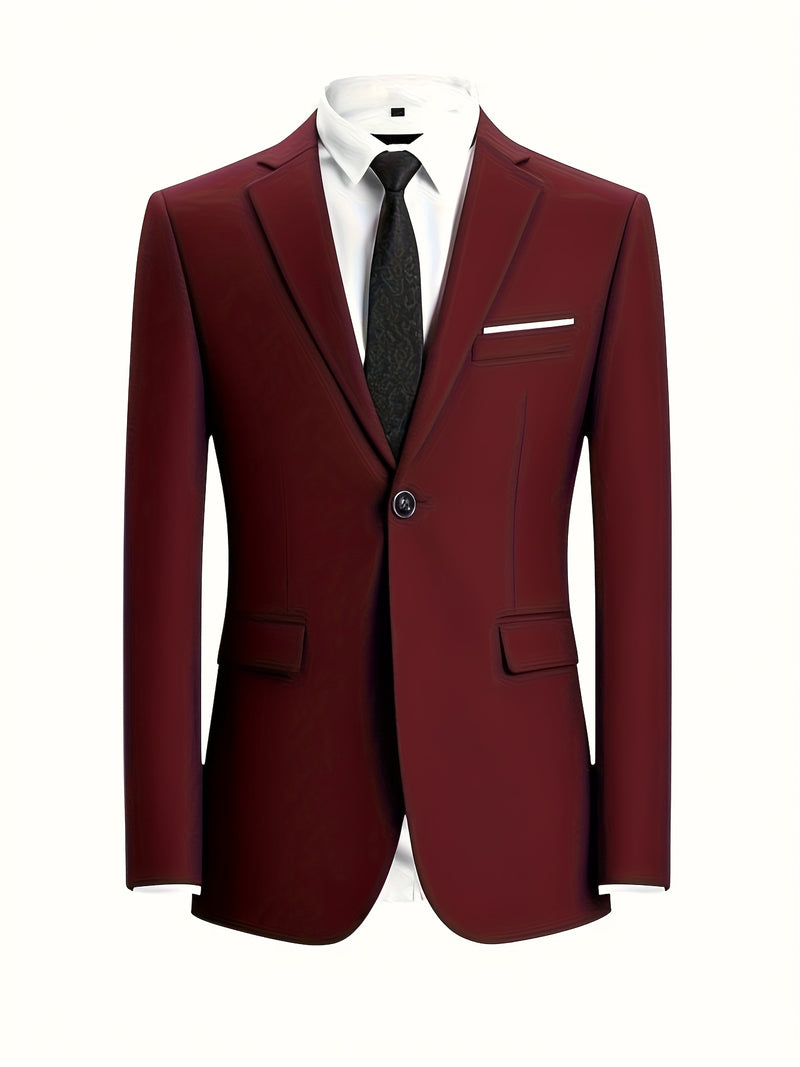 3pcs Men's Suit Set, All-Season Business Wedding Party, Suit Jacket,