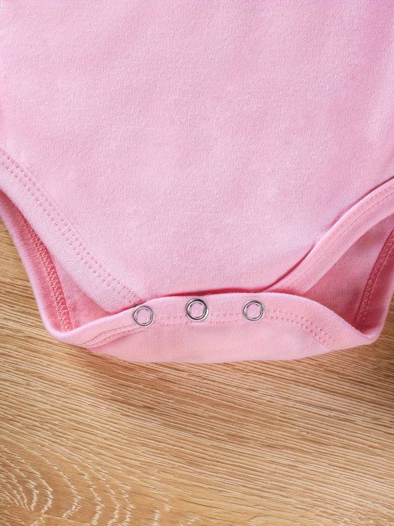 PFCTX5050 Girls' and Boys' Triangle Bodysuit Daddy + Me Series Letter Print.