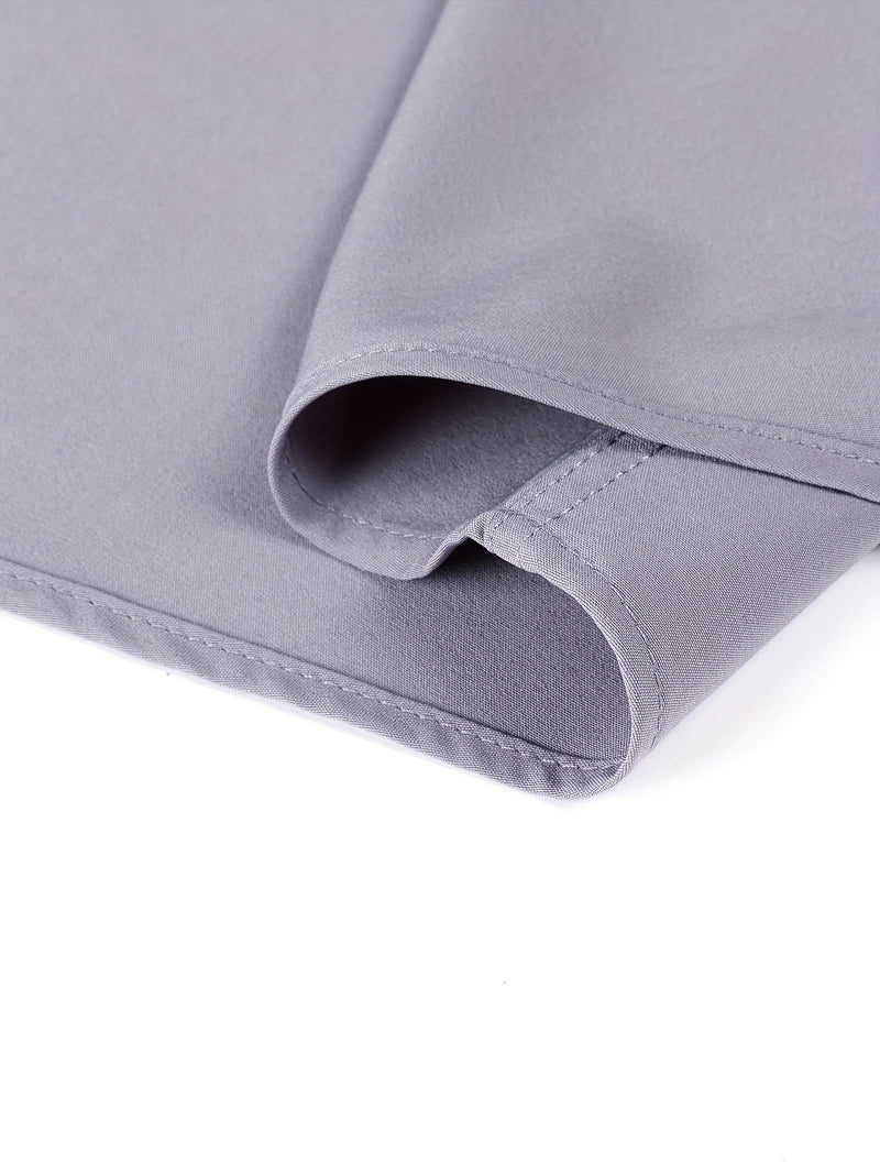 Two-Piece Set of Men's Solid Color Elastic Shirts.