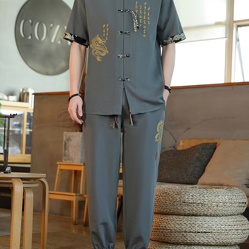 Summer New Chinese Style Hanfu Set for Men.