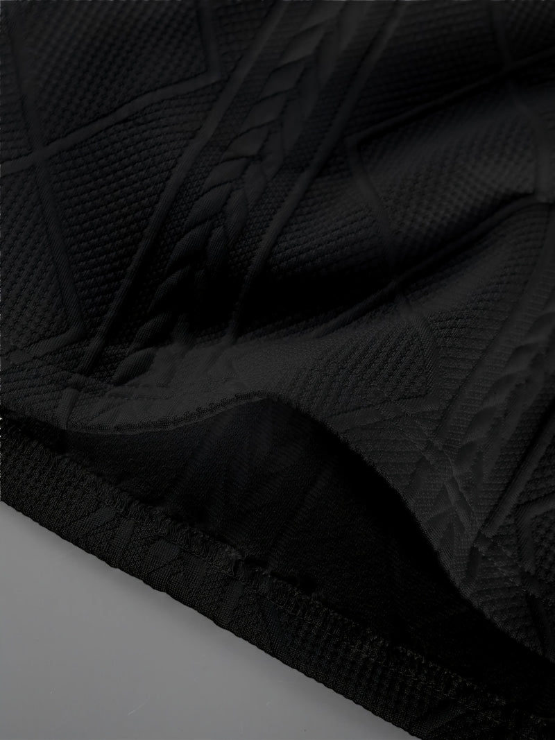 Men's Round Neck Textured Heavyweight Short Sleeve Shirt.