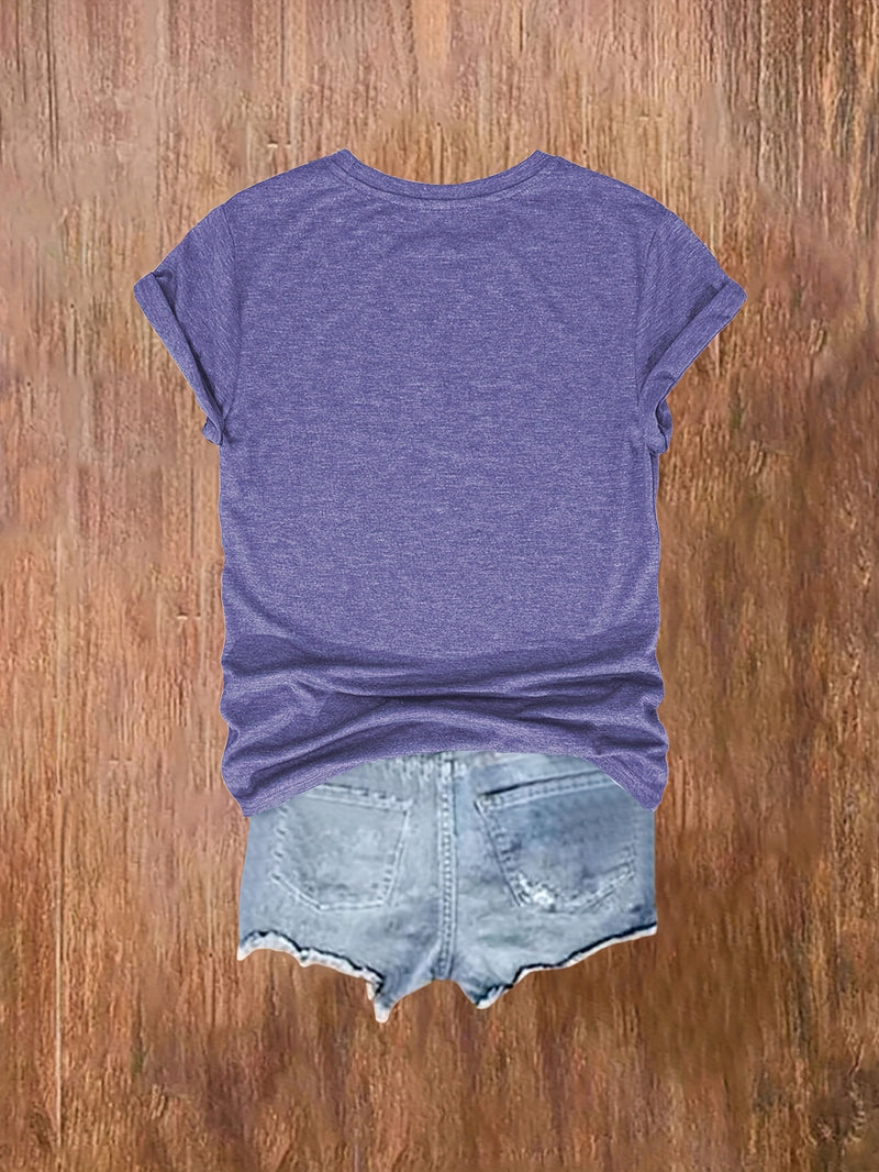 3pcs Women’s Featuring a Round-Neck Short-Sleeve T-Shirt.