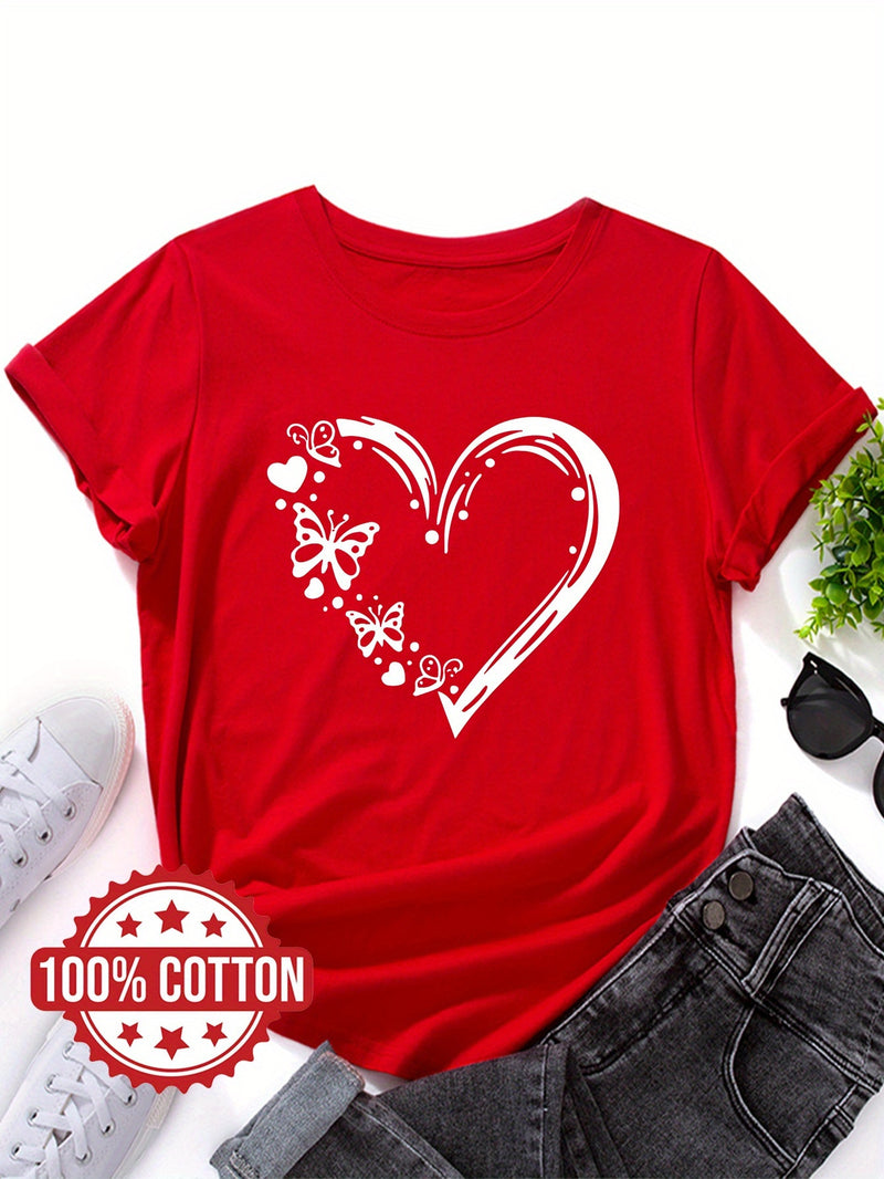 Women's "Love and Butterflies" Graphic T-Shirt.