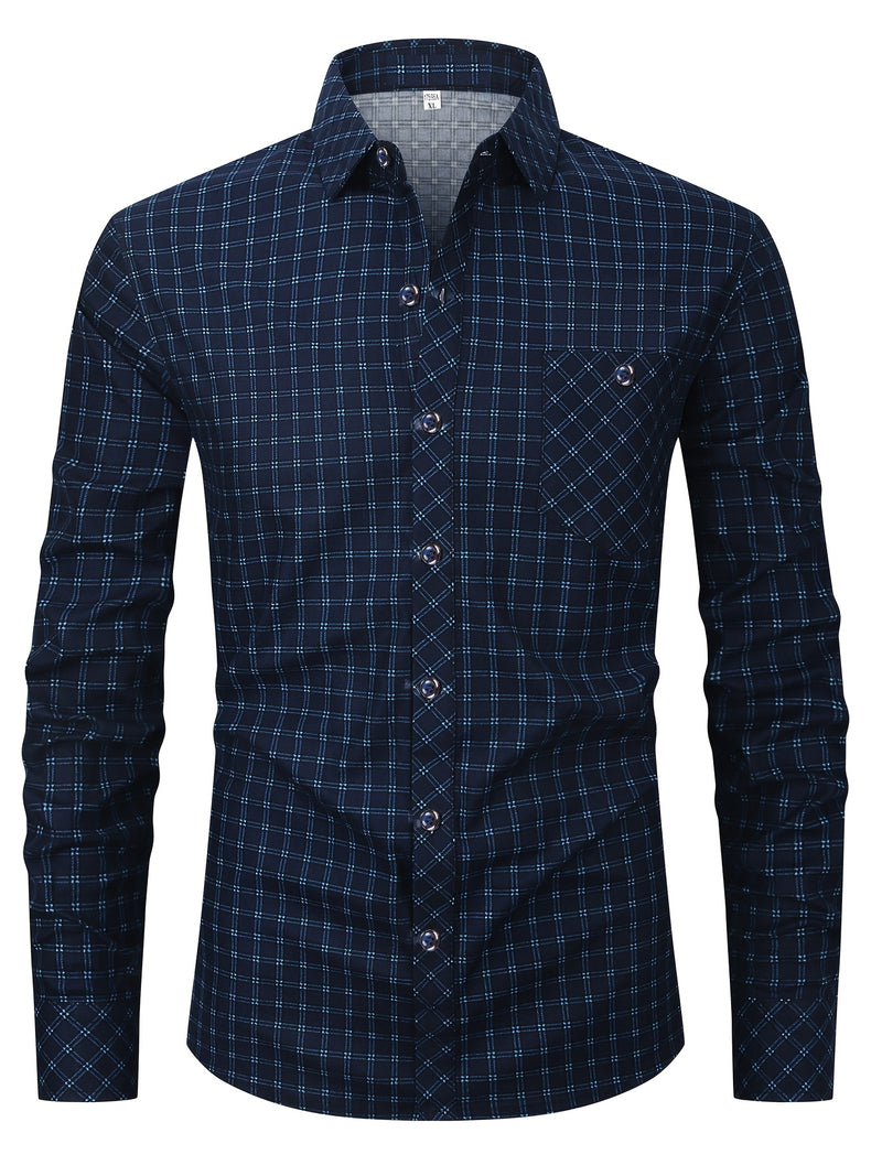 Set of 2 Long-Sleeve Men's Shirts for Autumn.