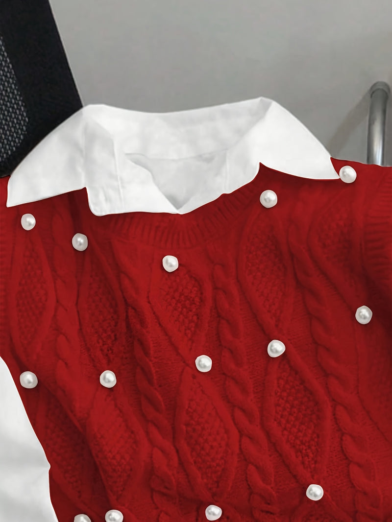 Spring/Summer New Women's Fashion Elegant Pullover Pearl Vest.