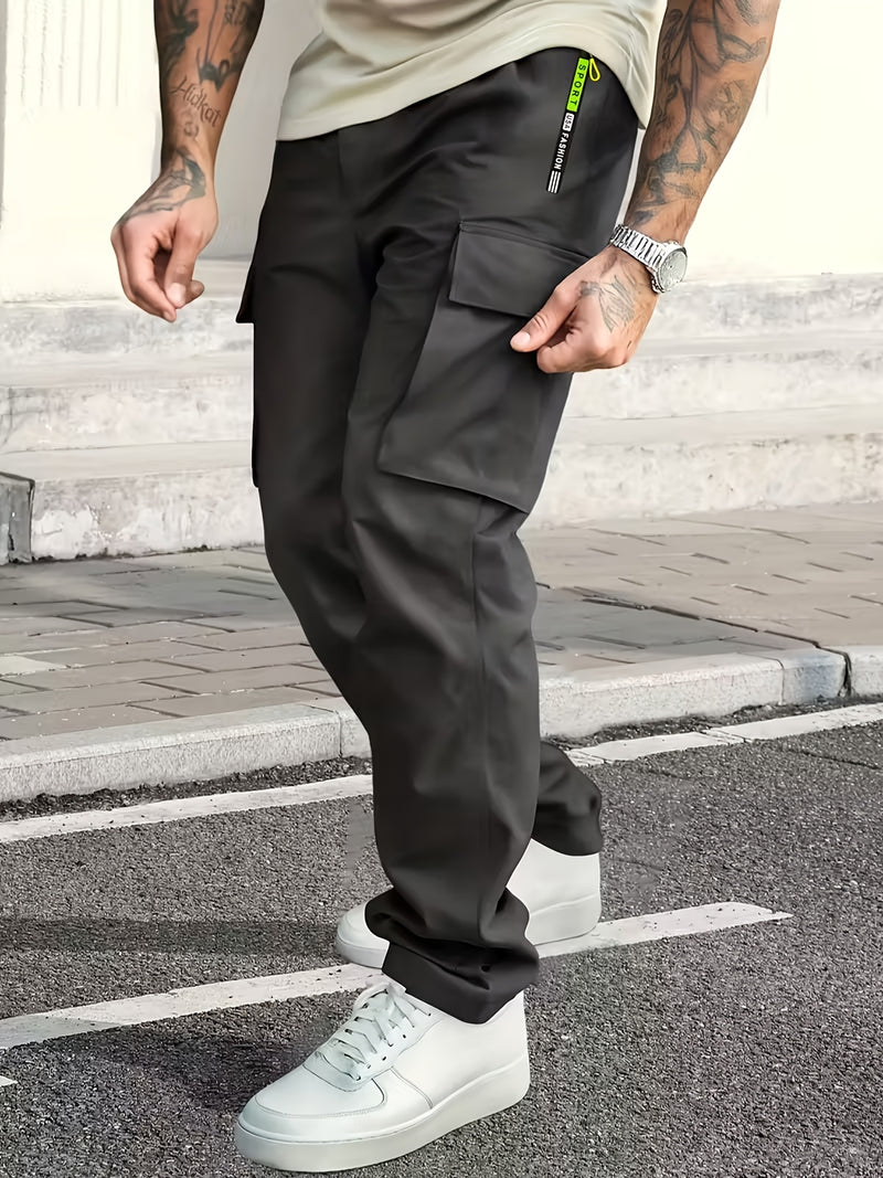 Men's Heavy-Duty Work Pants with Zipper Pockets.