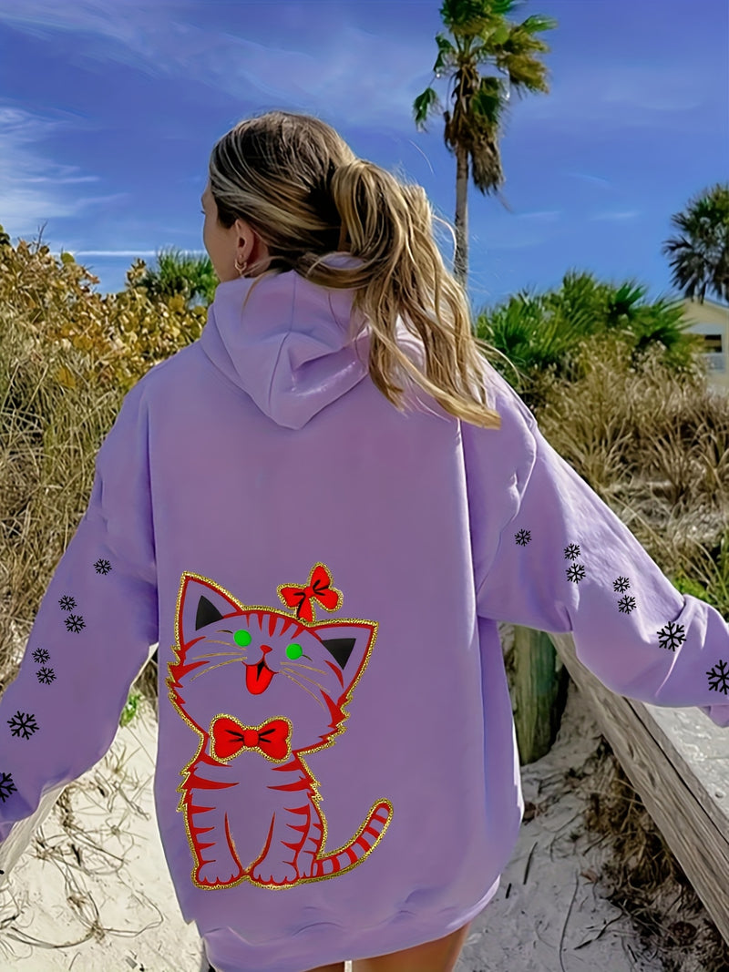 Women’s Kitten Butterfly Cat Paw Print Hoodie.