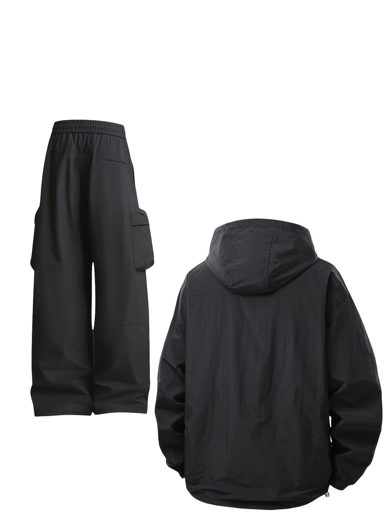 Men's Stylish Two-Piece Casual Jacket with Drawstring.