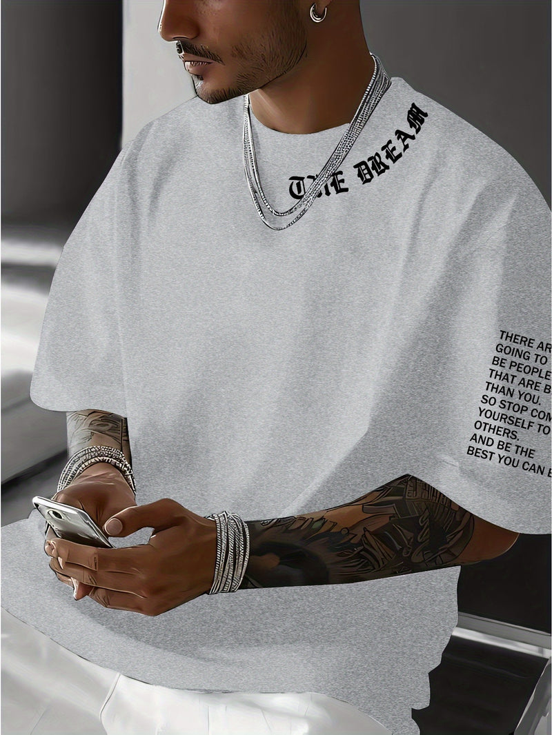 Men's Graphic Print Round Neck Short Sleeve, a Gift for Boyfriends.