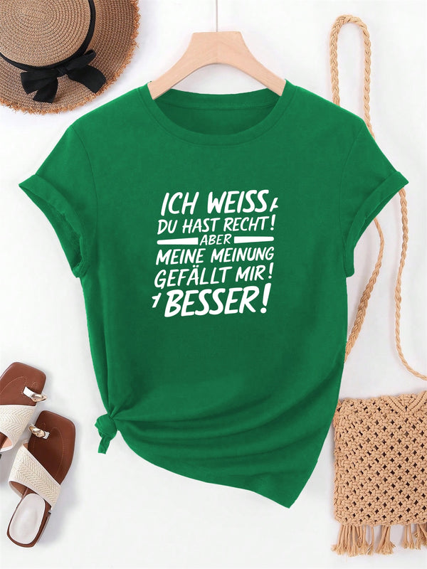 Women's Round Neck Short T-Shirt.