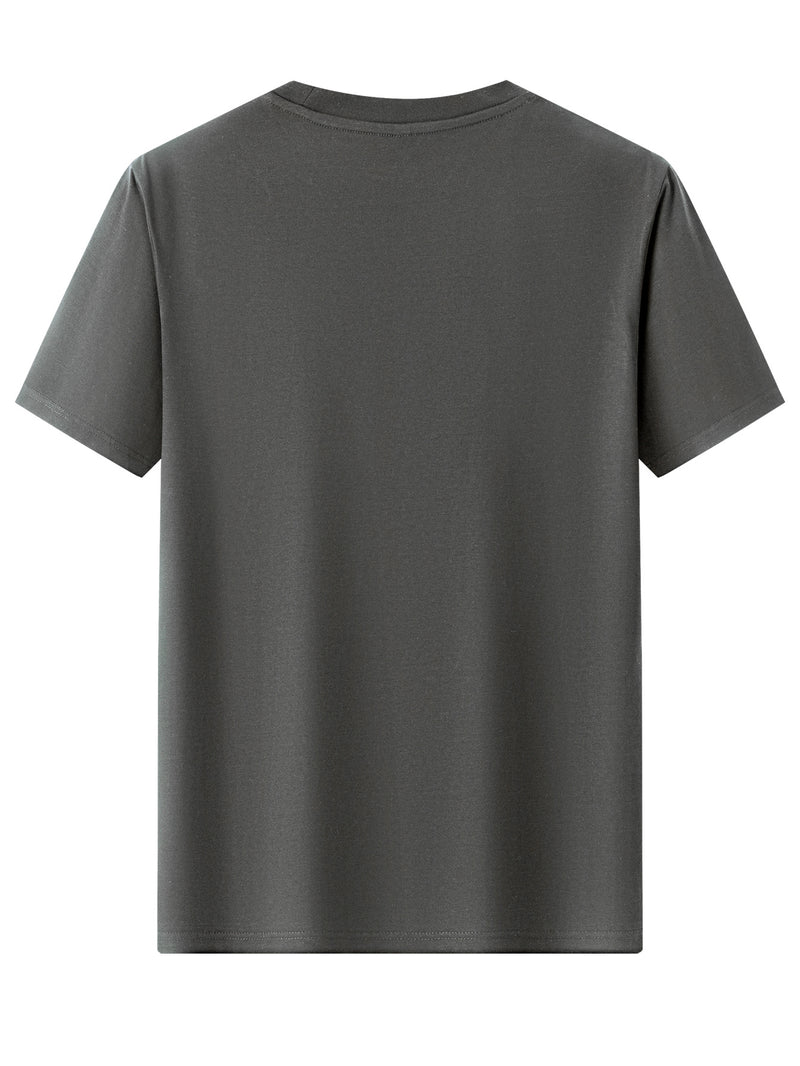 Men's Cotton T-Shirt, Crew Neck with Letter Print Casual.