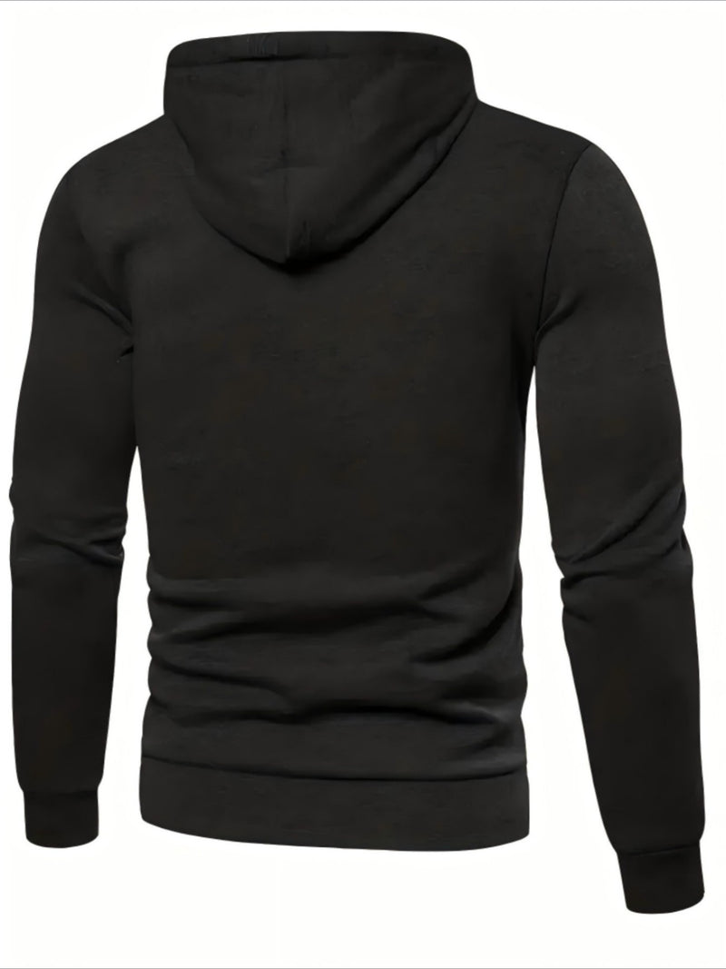 Men'S Autumn Print Zip-Up Hooded Sweatshirt,