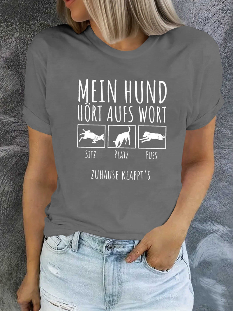 Women's German Dog Graphic T-Shirt.