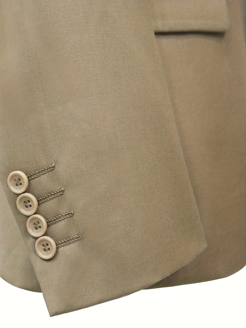 Men's Classic One-Button Suit - 3pcs Suit.