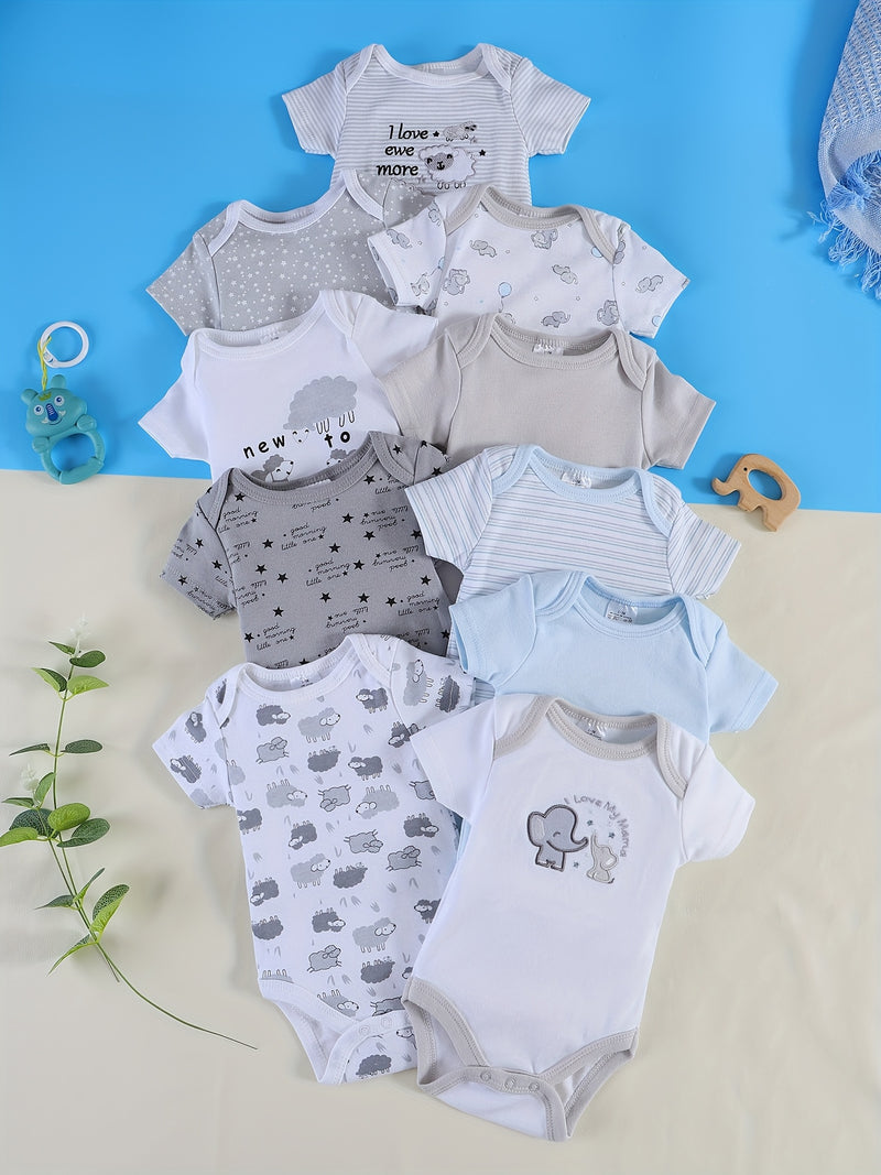 10pcs New Spring/Summer Baby Outfit Set for Boys and Girls.