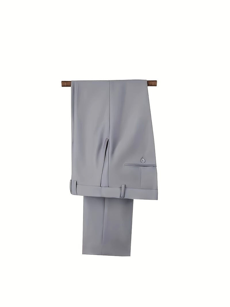 Men's 2pcs Suit Set, Blazer + Trousers, Business Casual.