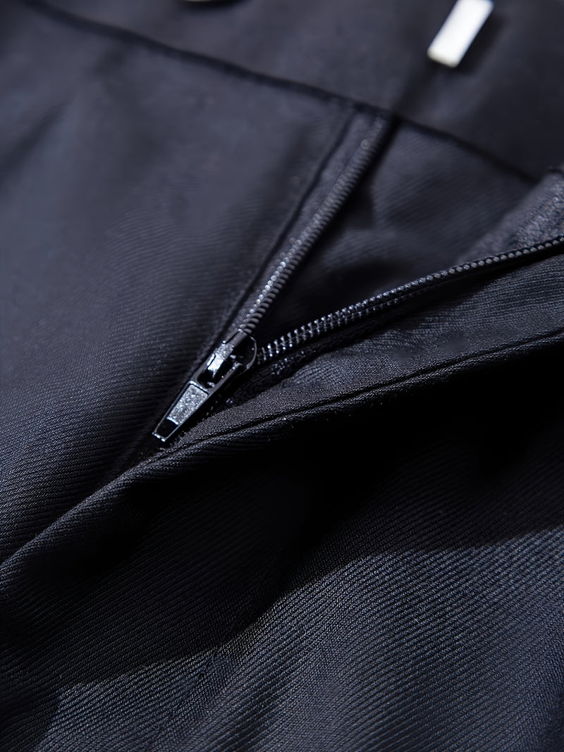 Men's 2pcs Suit Set, Blazer + Trousers, Business Casual.