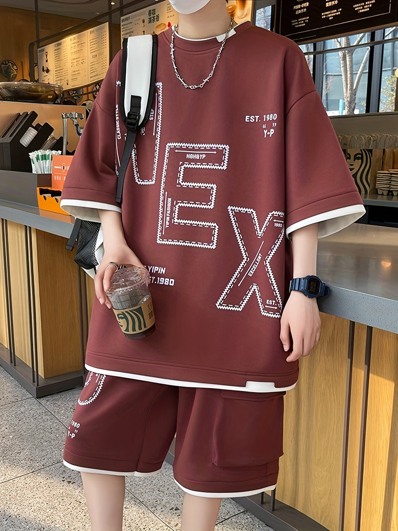 Sportswear Set, Youth Student Casual Two-Piece Outfit.