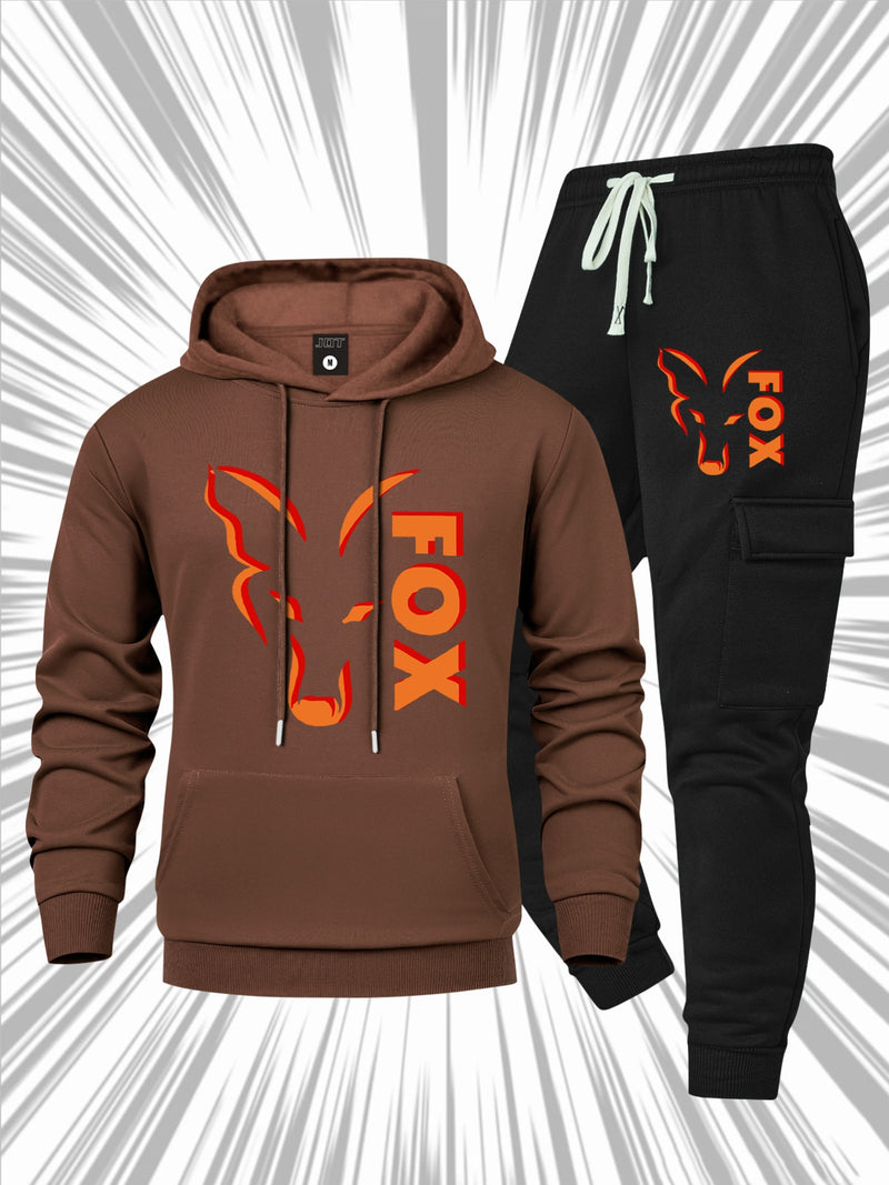 Men's Casual 2pcs Set, Fashion Long Sleeve Streetwear Hoodie.
