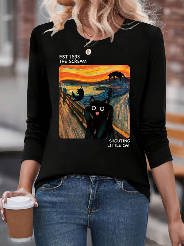 Women's Long Sleeve Cotton T-Shirt.
