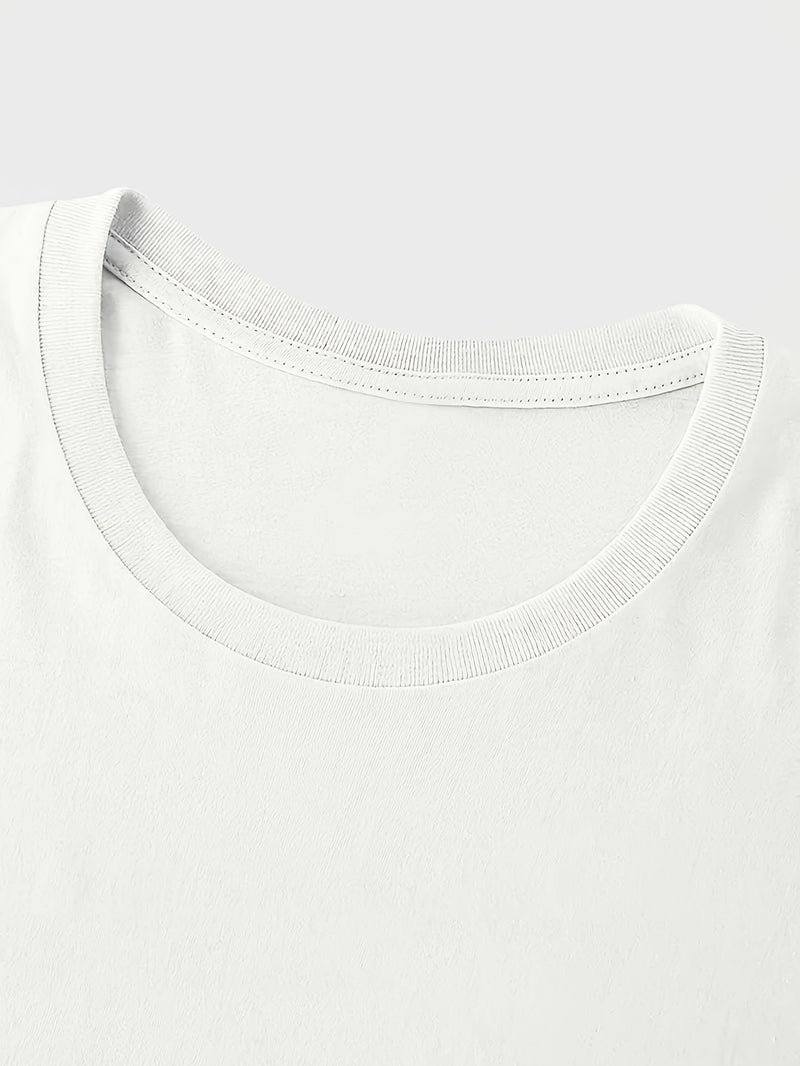 Women’s Printed Round Neck Short Sleeve T-Shirt.