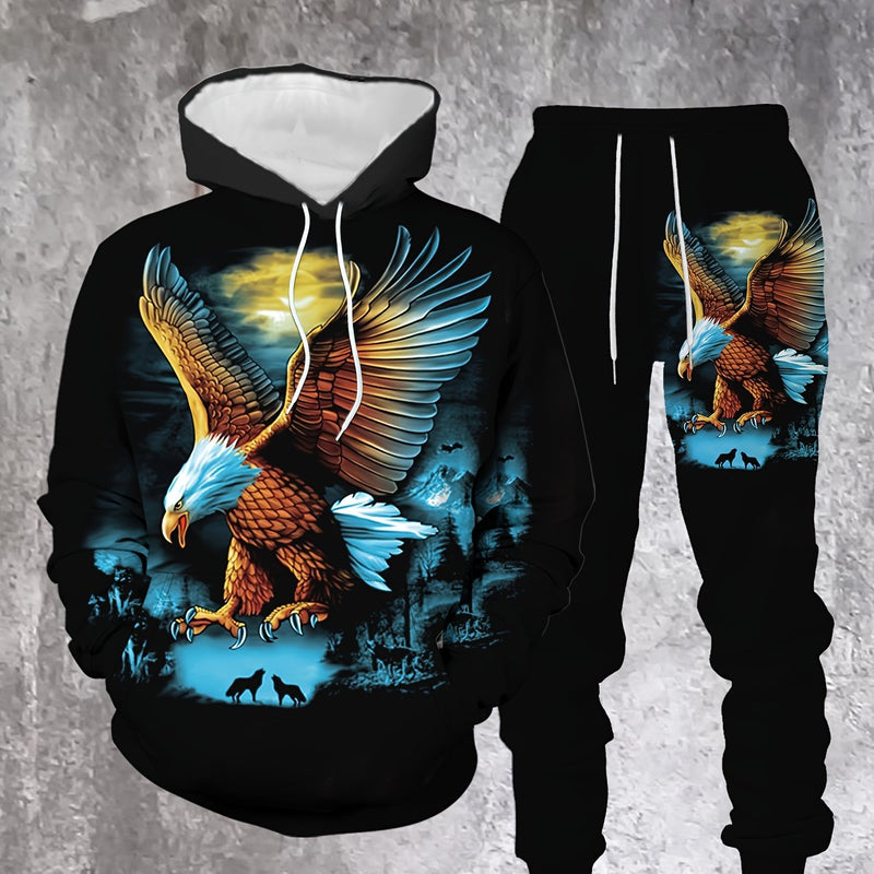 Men's Hoodie and Sweatpants 2pcs Set for Winter.