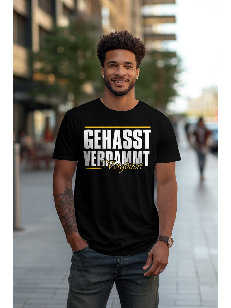 Men's & Women's Gothic German Text Print T-Shirt.