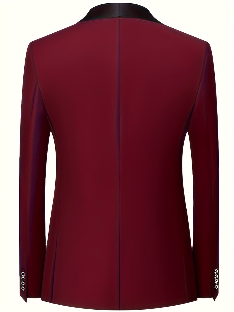 Men's Suit Set - 2pcs Jacket and Trousers, Long Sleeve, Polyester, Classic Lapel.