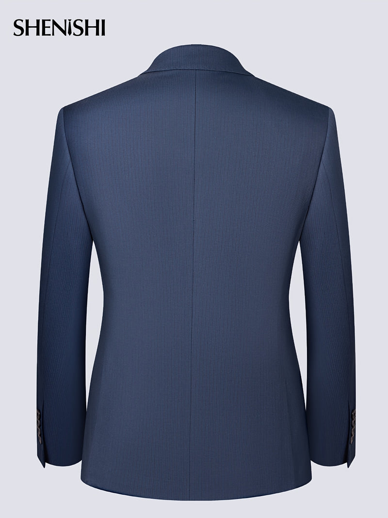 Men's Double-Breasted Suit Set, Casual Formal Wear.
