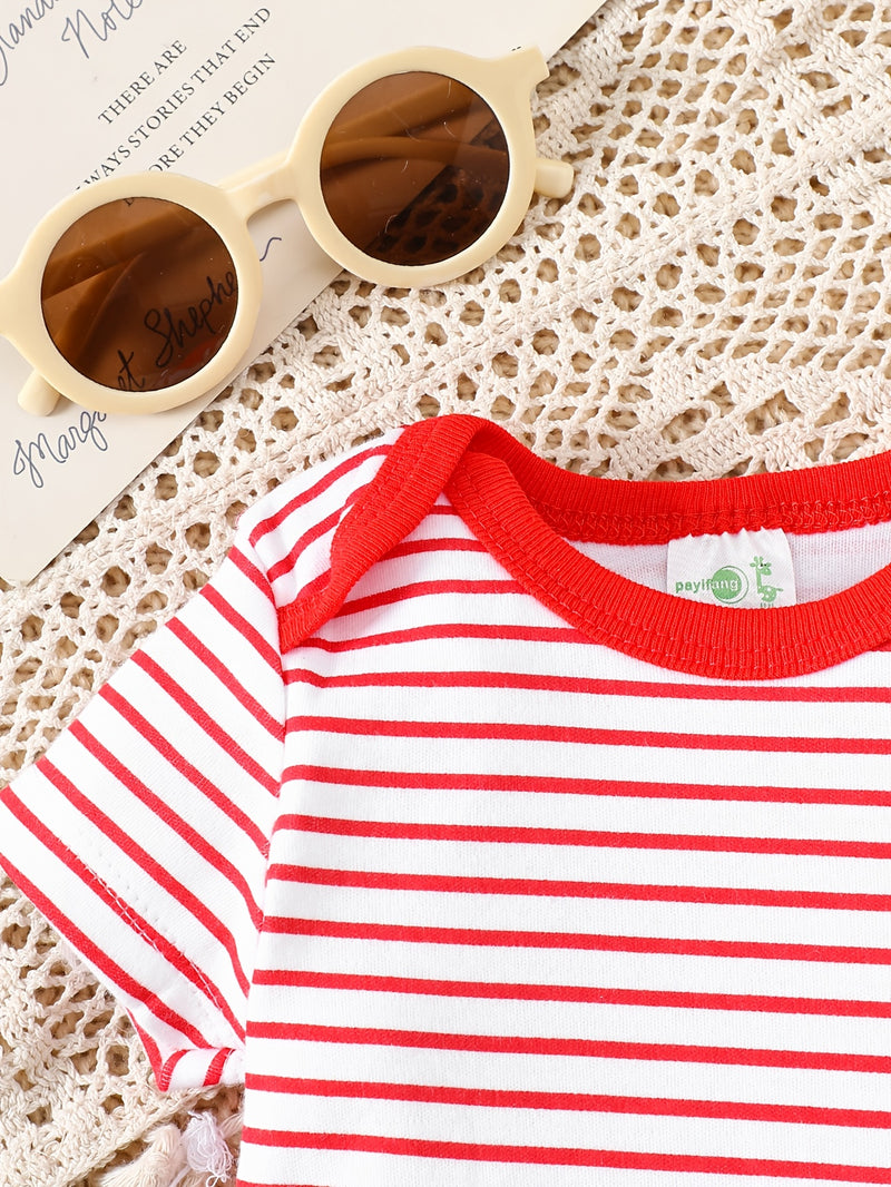 Newborn Baby Boy 5pcs Triangle Bodysuit Set, Summer Suitable for 0-12 Months.