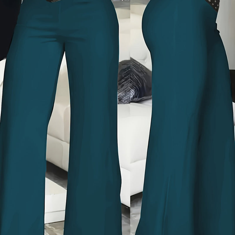 Women's High-Waist Flare Pants with Cross-Front Mesh Detail.