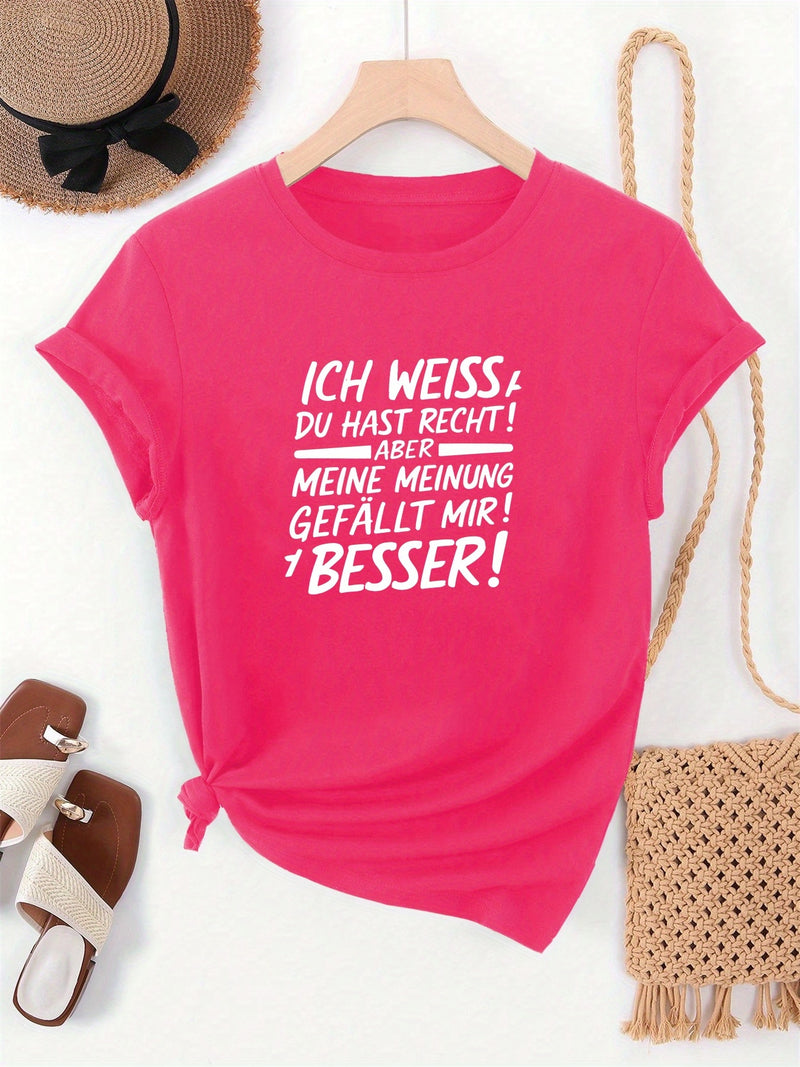 Women's Round Neck Short T-Shirt.