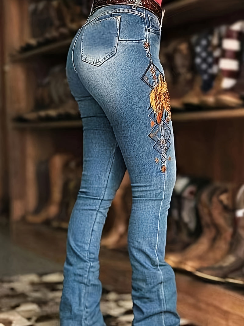 Women's Stretch Fashion Versatile Flare Jeans.