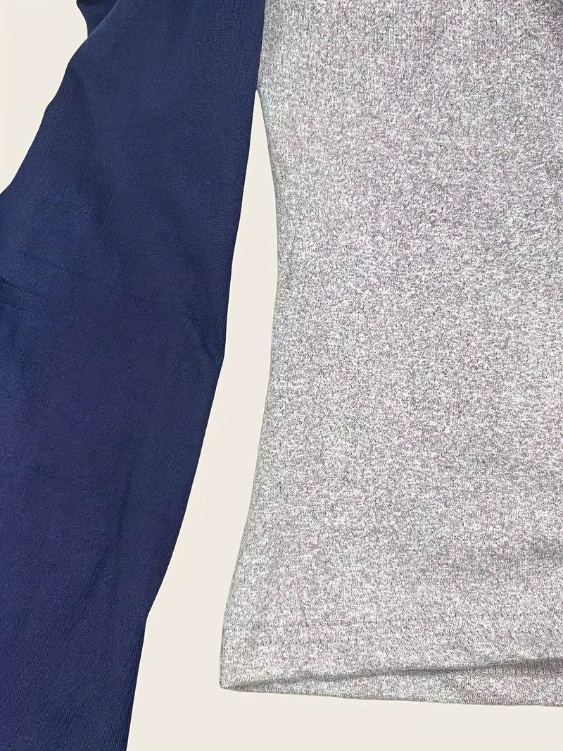 New Women's Versatile Casual Color-Blocked Long-Sleeve T-Shirt.