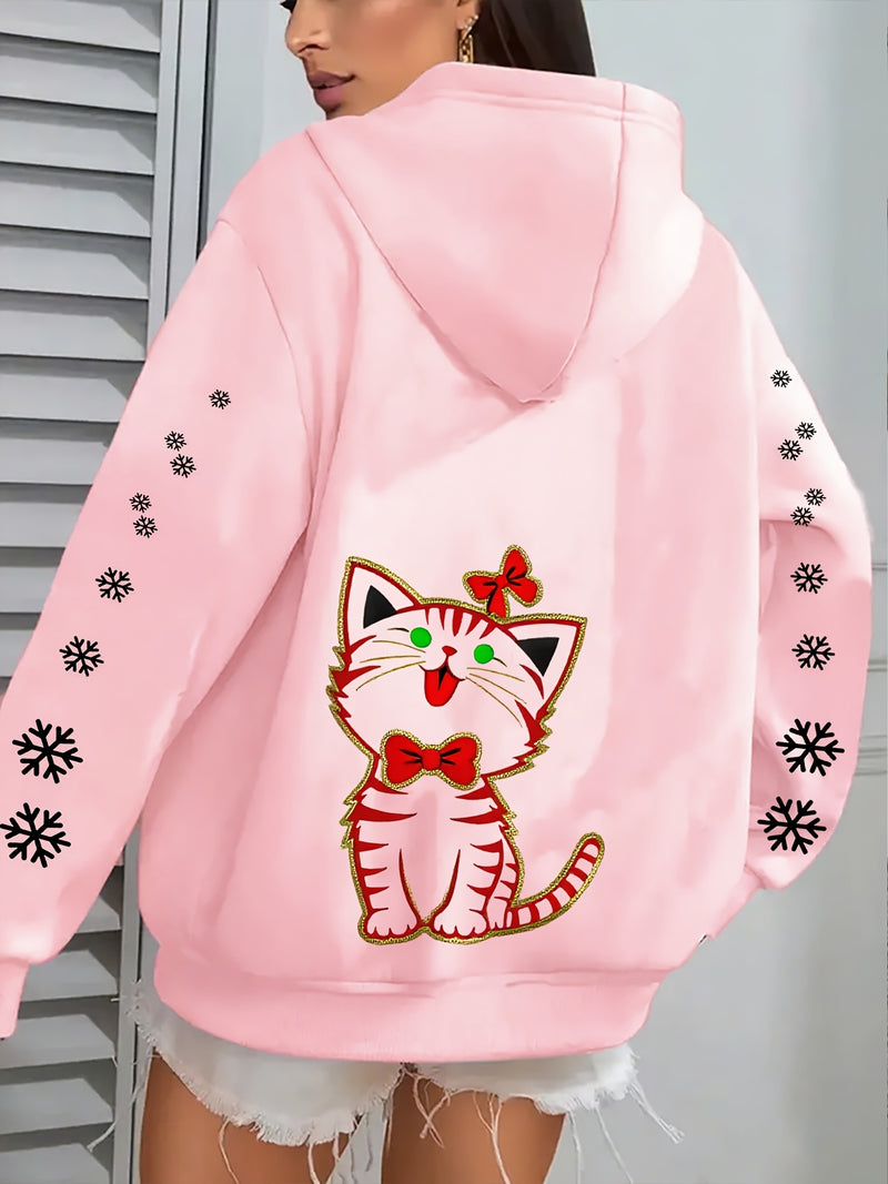 Women’s Kitten Butterfly Cat Paw Print Hoodie.