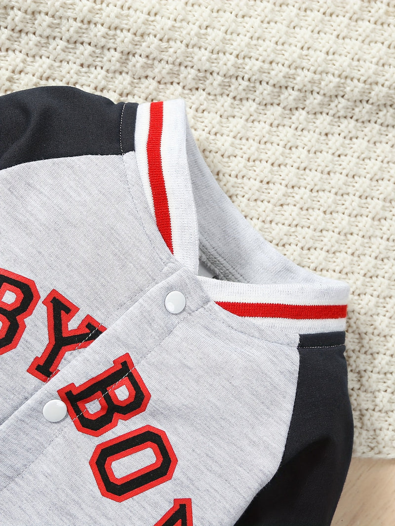 Spring And Autumn Baby Boy BABYBOY  Round Neck.