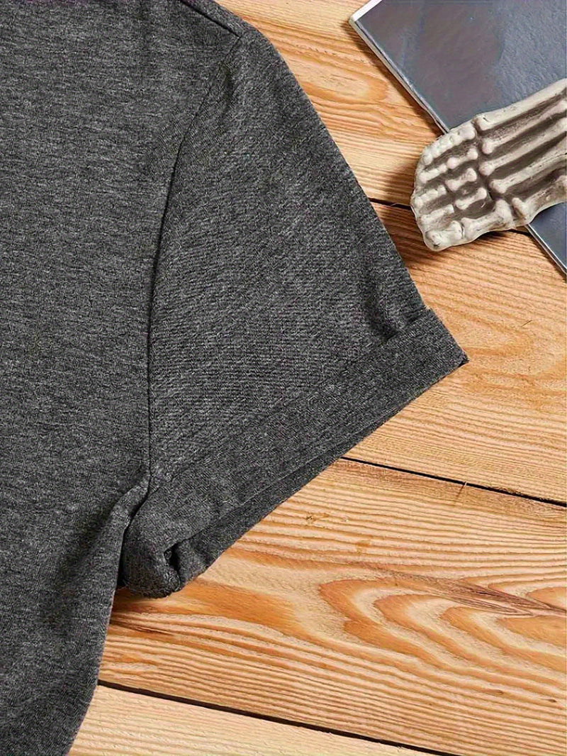Women's Playful English Slogan Short Sleeve Round Neck T-Shirt.