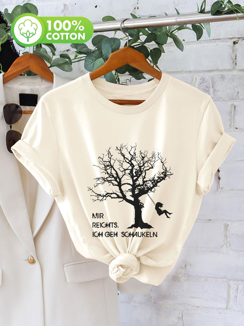 Women’s Short-Sleeve Round-Neck Pure T-Shirt.