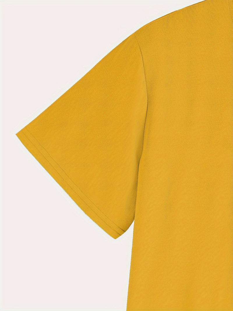 Men's Poker Card Pattern Summer Casual Crew Neck Short T-Shirt.