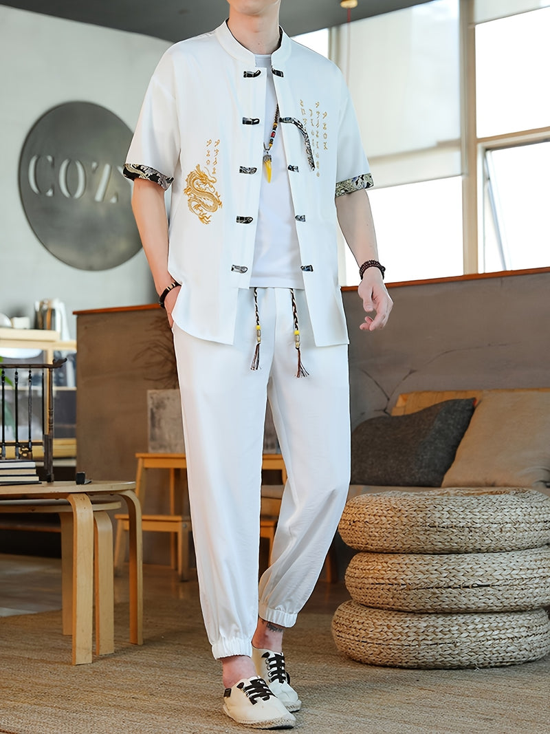 Summer New Chinese Style Hanfu Set for Men.