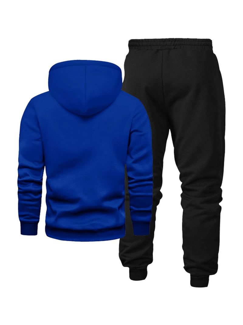 Men'S Print 2pcss Set, Casual HoodedSweatshirt and Joggers Suit.