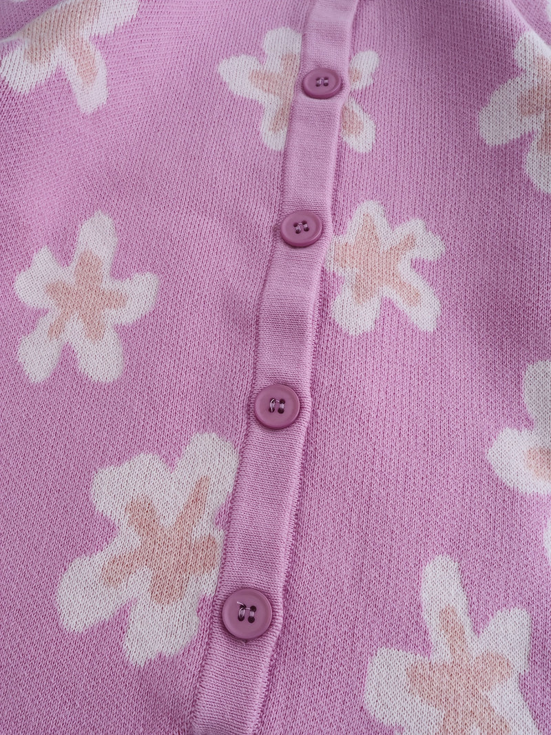 Infant and Toddler Autumn/Winter Jacquard Flower Soft Knit.