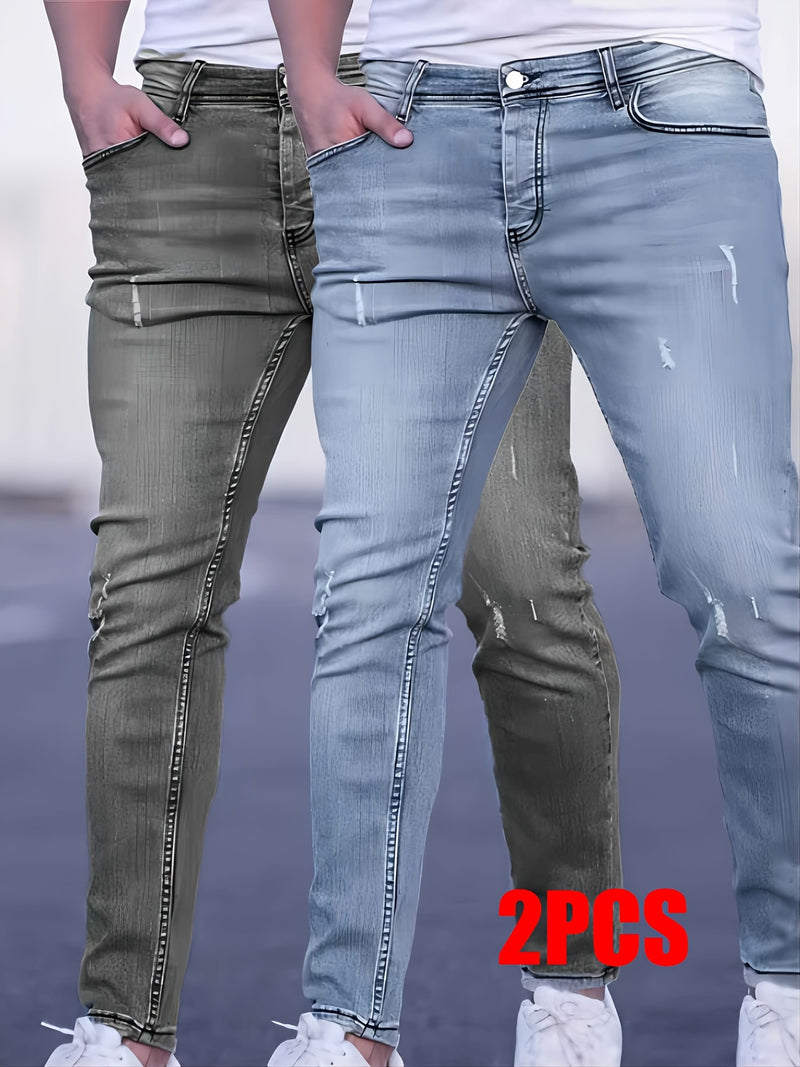 Gengyuan Shi - Men's Casual Stretch Pants 2pcs Set.